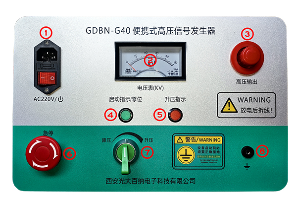 GDBN-G40便攜式高壓信號(hào)發(fā)生器面板